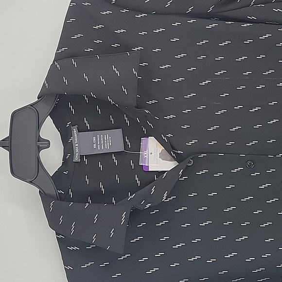 Chelsea & Theodore Black Blouse with White Pattern NWT - Picture 4 of 15
